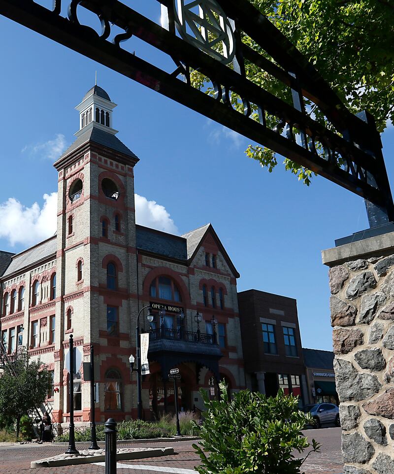 The Woodstock Opera House on Wednesday, Sept. 7, 2022. Woodstock has come into millions of dollars thanks to both a state grant and money it won last year as part of the T-Mobile contest. As a result, the city is undertaking a variety of projects around town, predominantly in the downtown area.