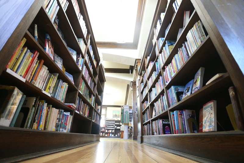 Books line the shelves at True Leaves bookshop in Princeton.