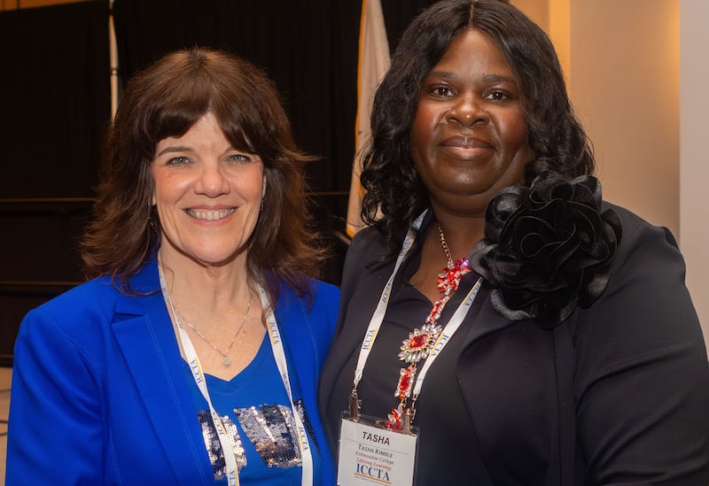 Illinois Community College Trustees Association president-elect Patricia Murphy and Tasha Kimble