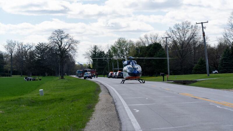 Person flown after rollover crash in Hampshire, entrapment