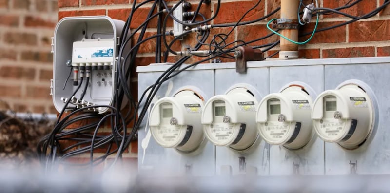 A set of electric meters in Chicago. Residential Commonwealth Edison customers will see an average $10.60 increase in monthly bills this summer. Ameren customers can expect an even larger increase.