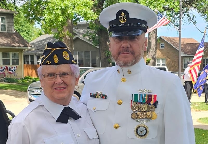 Navy Veteran Kathy Lawyer, poses for a photo.