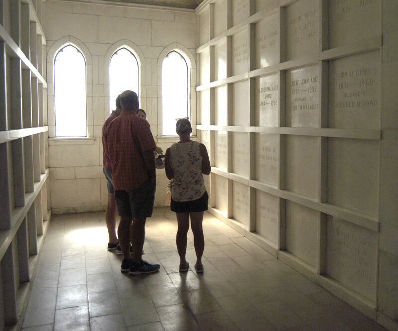 Visitors tour Oakwood Cemetery's Mausoleum on Sunday, Sept. 28.