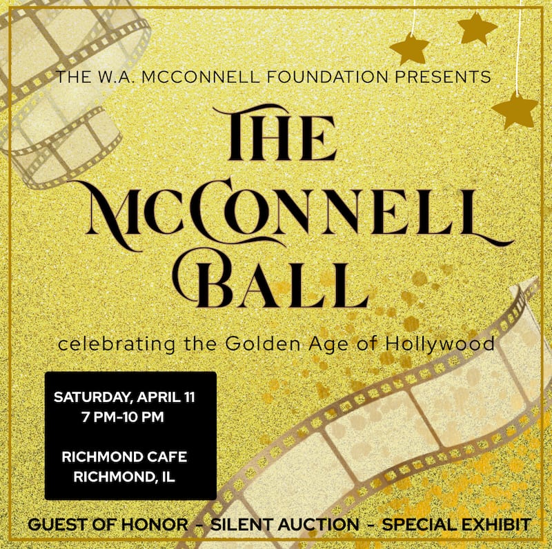 Step into the spotlight for an evening inspired by the Golden Age of Hollywood at the 2026 McConnell Ball from 7 to 10 p.m. Saturday, April 11, 2026, at the Richmond Café, 10321 Main Street in Richmond.