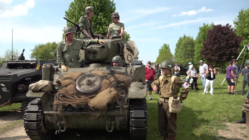 The Roberts Armory World War II Museum of Rochelle participated in the WWII reenactment at the Chaplain Creek Village in Franklin Grove on May 16 and 17 by providing an American WWII tank, an American WWII halftrack and a Jeep. There were living history displays and four reenactment battles.