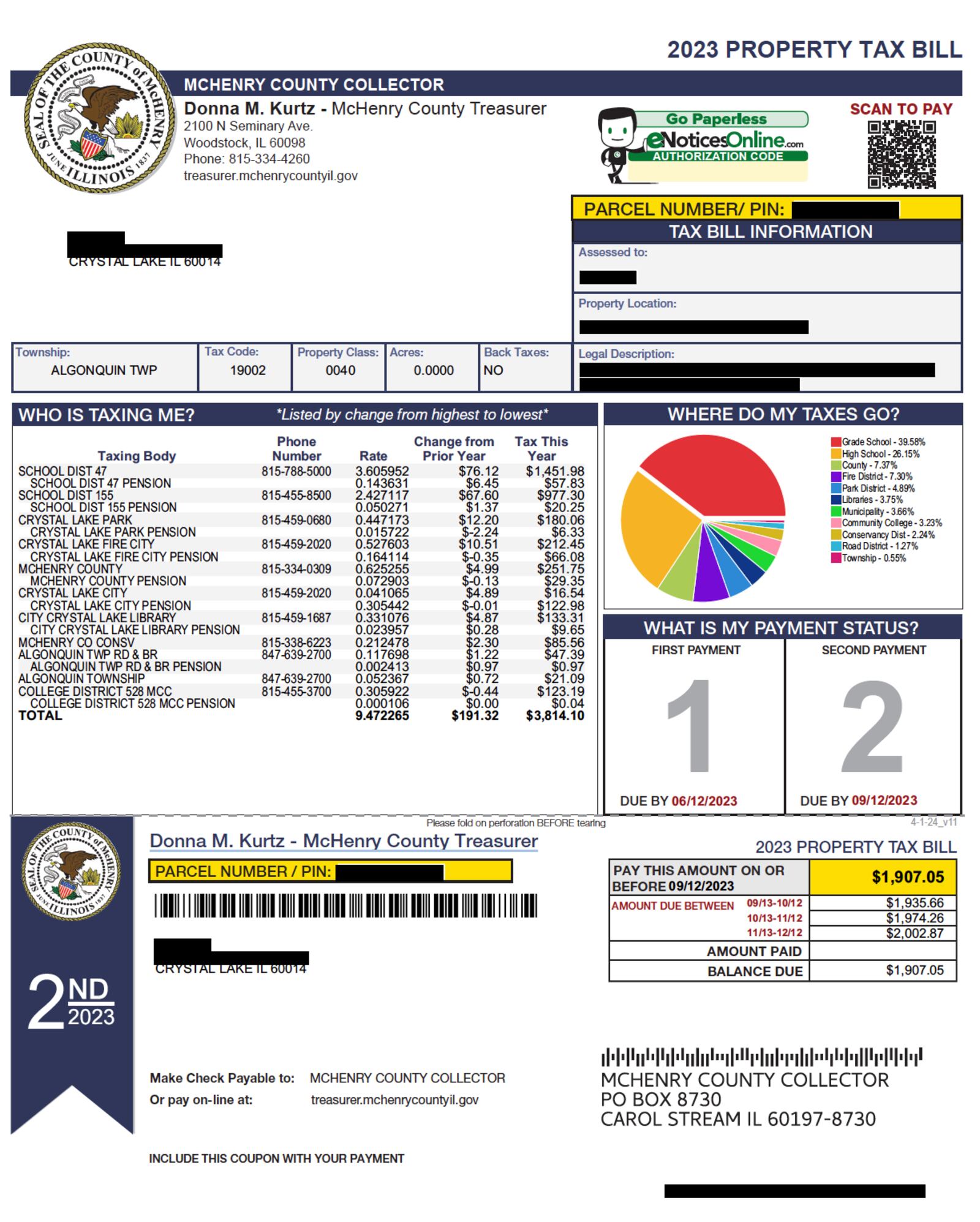 2nd installment of property taxes in McHenry County due Wednesday ...