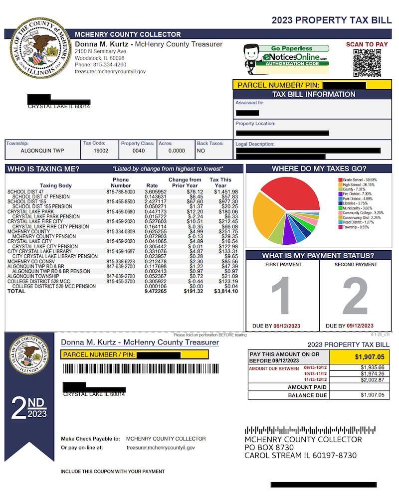 McHenry County debuted a new tax bill design for 2024.
