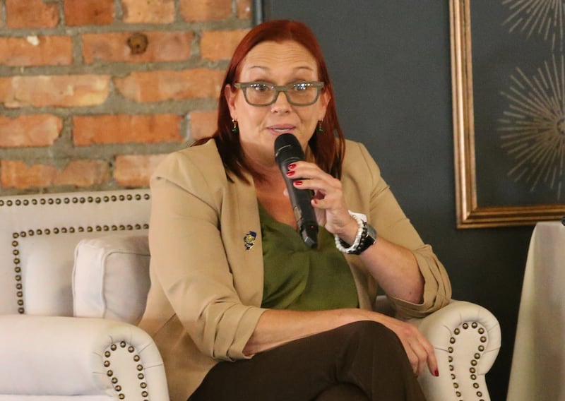 State Rep. Amy “Murri” Briel, D-Ottawa, speaks during a Legislative Luncheon on Wednesday, July 30, 2025 at the Auditorium Ballroom in La Salle. The luncheon gave IVAC members an opportunity to ask questions to the legislators.