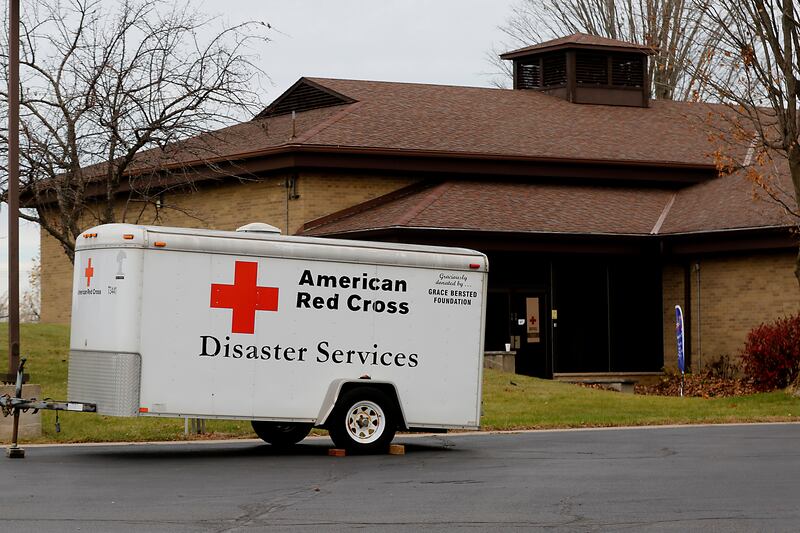 The American Red Cross has set up a temporary relocation center inside St. John’s Lutheran Church on Wednesday, Nov. 13, 2024, for survivors of a fire that left one man dead, two in the hospital and more than 30 residents displaced.
