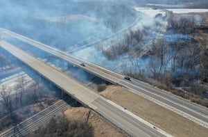Photos: Large brush fire engulfs area along Interstate 180 in Princeton