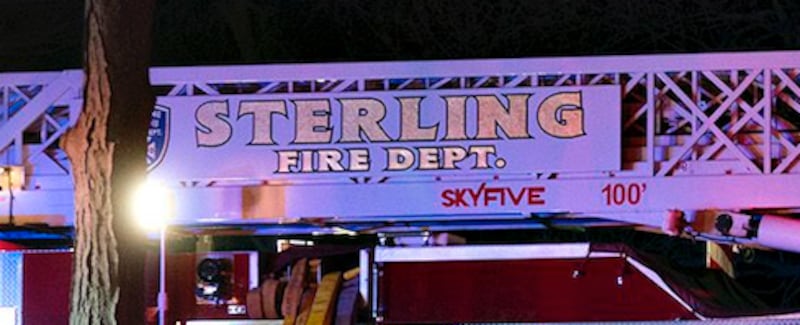 A ladder truck with the Sterling Fire Department.