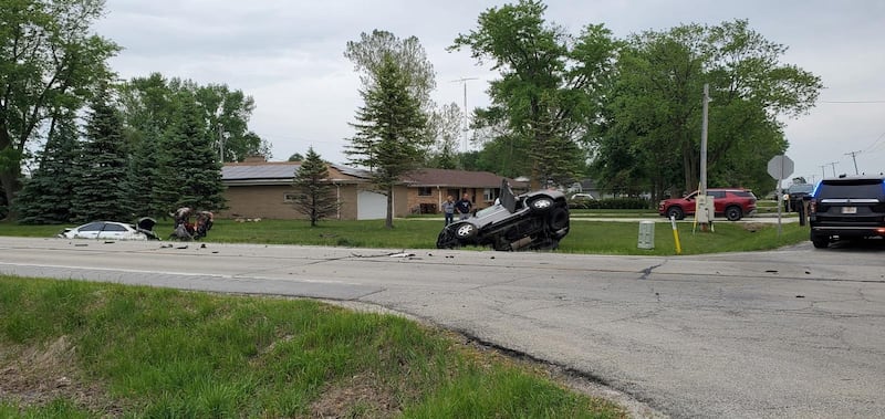 Two people were transported to an area hospital following a two-vehicle crash on Illinois Route115 near 2000S Road Monday afternoon