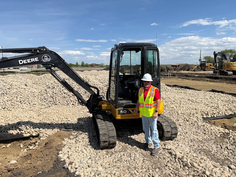 Huntley Streets Superintendent Dan Ruggles works on the new Huntley fleet facility May 4, 2026.