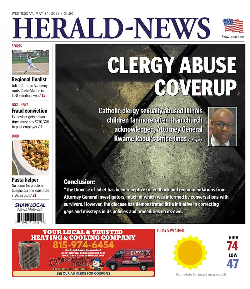 The cover of the Herald-News for May 24, 2023