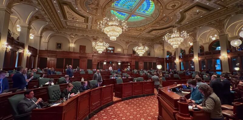 The Illinois House is pictured in the waning hours of the spring legislative session on Saturday, May 31.