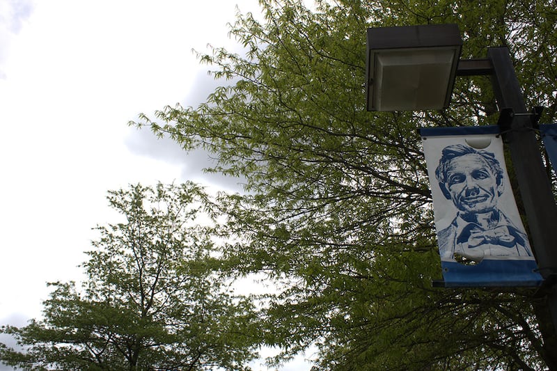 A banner of Abraham Lincoln hangs from a light post at the University of Illinois Springfield. UIS is another school that has seen an increase in tuition and fees.