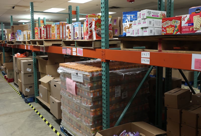 Rooted for Good shelves are stocked Thursday, Oct. 30, 2025, in DeKalb as the food pantry prepares for the potential impact of SNAP benefits being cut off due to the government shut down and the large influx of new patrons it may bring.