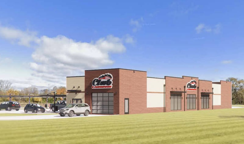 A rendering of a Club Car Wash facility.