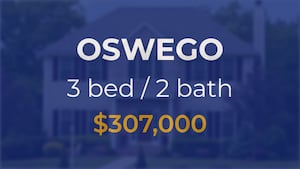 Sale closed in Oswego: $307,000 for a three-bedroom house
