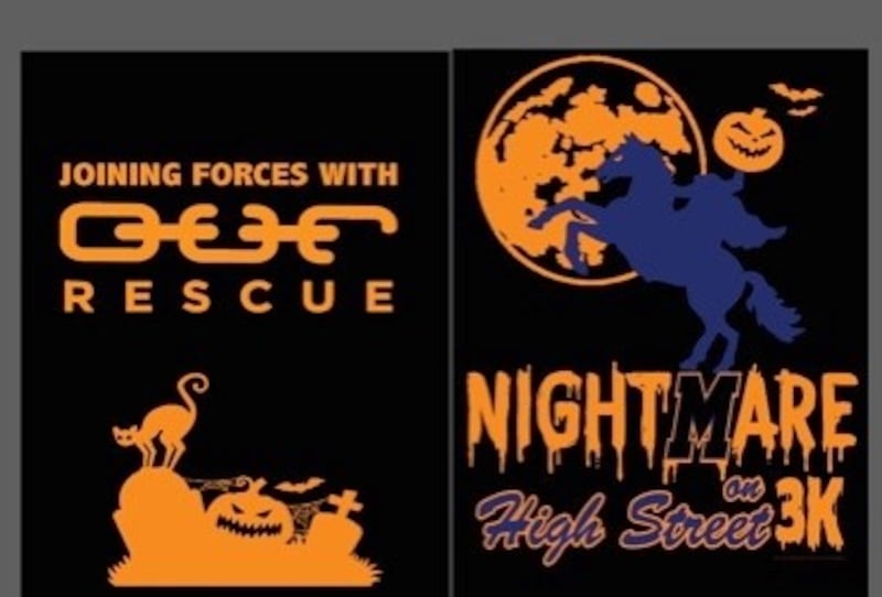 A look at the official 2025 T-Shirt for the Morrison Nightmare on High Street 3K run / walk. It will glow in the dark. The run starts at 9 a.m. at Northside Elementary School, with a costume contest before the run, on Saturday, Oct. 18.