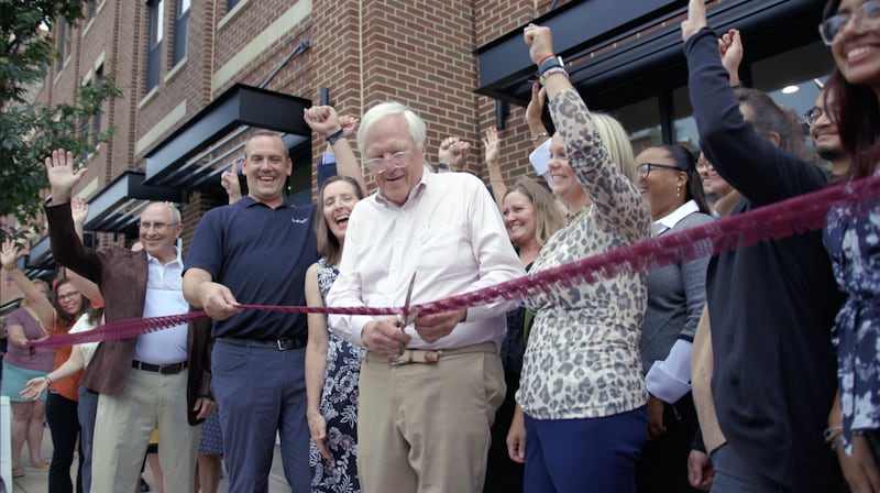 Give Back founder and CEO Bob Carr cuts the ribbon on the organization's new office in downtown Lockport.
Tuesday, August 12, 2025.