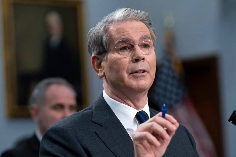 Treasury Secretary Scott Bessent testifies before the House Committee on Appropriations, Subcommittee on Financial Services and General Government, oversight hearing of the U.S. Department of the Treasury on Capitol Hill in Washington, Tuesday, May 6, 2025. (AP Photo/Jose Luis Magana)