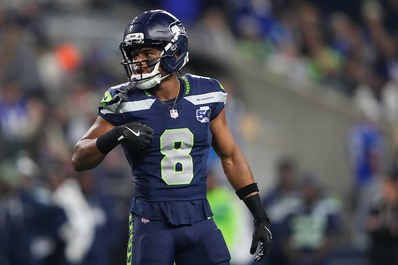 Seattle Seahawks safety Coby Bryant in action against the Houston Texans during an NFL football game, Monday, Oct. 20, 2025, in Seattle. (AP Photo/Lindsey Wasson)