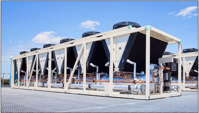 An example of waterless chillers used to cool servers in a proposed 560-acre Endeavour Energy data center in DeKalb.