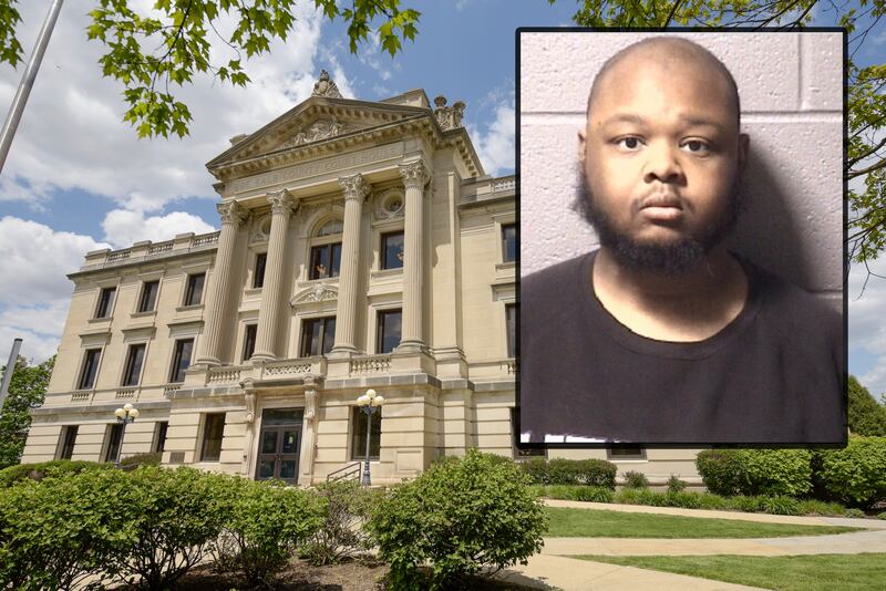 Charyan K. Johnson, 23, of DeKalb, was charged Sept. 9, 2025, with 11 total counts of disseminating, possessing or reproducing materials depicting child sexual abuse, including eight Class X felony charges, court records show. (Inset photo provided by DeKalb County Jail)