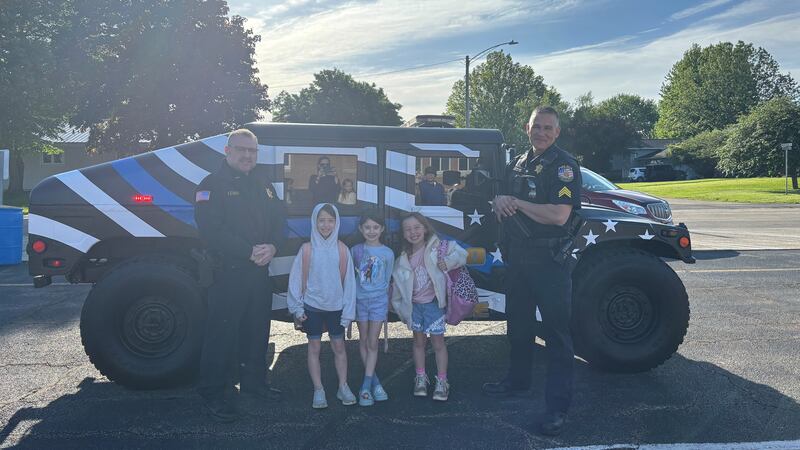 Polo Police Department showcases new community Humvee with student ride