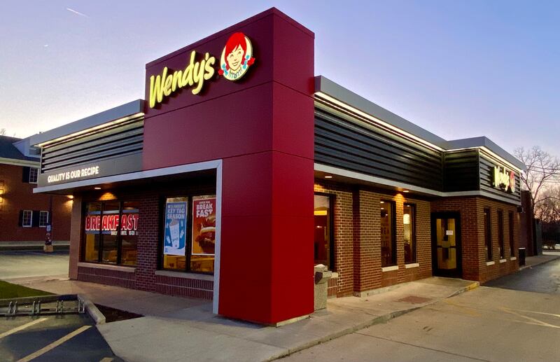 Wendy's fast food restaurant, 1321 Sycamore Road, on Sunday, Feb. 11, 2024, after a Saturday fire. The city of DeKalb ruled the building uninhabitable Saturday after the incident. Another sign on the building states its closed for maintenance until Monday, Feb. 12, 2024.