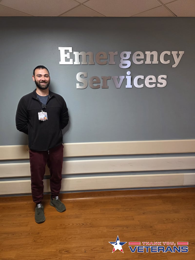 Jeffery Downs, an emergency technician at Saint Joseph Medical Center in Joliet, said, "Transitioning from the military into the medical field has been a rewarding and natural progression for me."