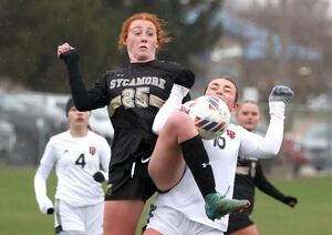 Photos: Sycamore girls soccer hosts La Salle-Peru in steady rain