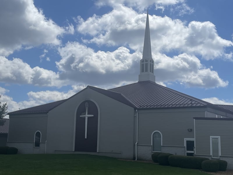 An Easter Sunday fire behind the cross at Faith Church on Wenzel Road in Peru might have been worse if not for a keen-eyed passerby. The siding around the cross was scorched by a failing light.