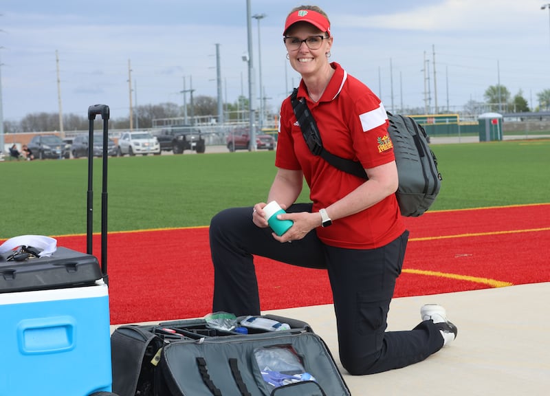 L-P athletic trainer Gina Martin poses for a photo on Tuesday, April 15, 2026 at the L-P Athletic Complex in La Salle.