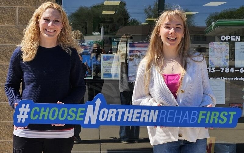 (Left to right); Northern Rehab certified strength and conditioning specialist Melissa Payne Wagner and Nora Foss
