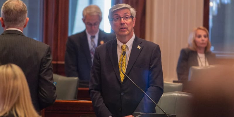 Rep. Dan Ugaste, R-Geneva, on the Illinois House floor on May 21, 2026.