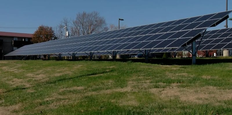 A solar farm in Carbondale, Illinois in late 2024.