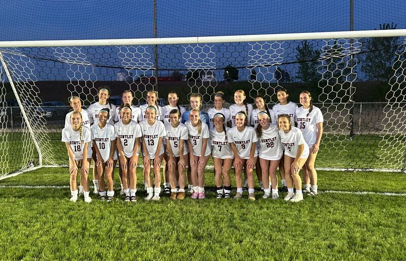 The Huntley girls soccer team poses after beating Burlington Central, 6-1, on Tuesday in Burlington to win the outright Fox Valley Conference championship.