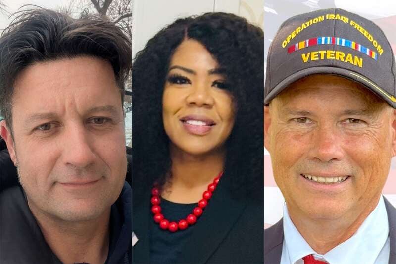 From left: Congressional candidates Mark J. Pasieka Sr., Tedora Brown and Michael Pierce.