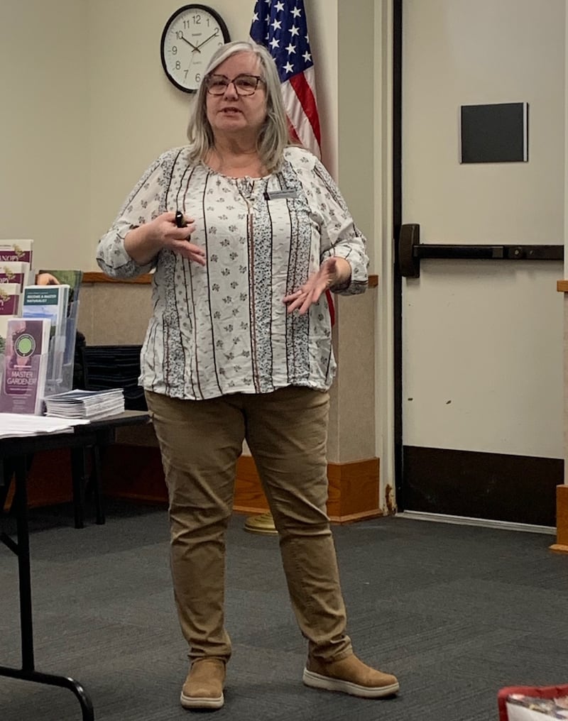Betty Anne Harrison, a Master Gardener coordinator, gave the program on Easy Care Native Plants.