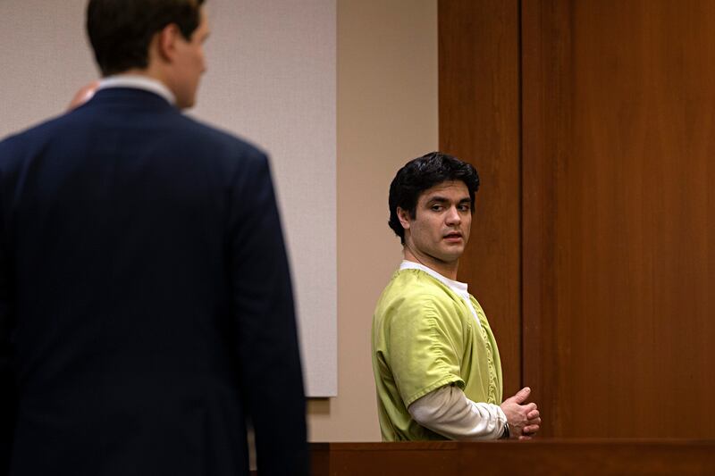 Jonathan Gounaris leaves the courtroom in Ogle County Monday, August 25, 2025.