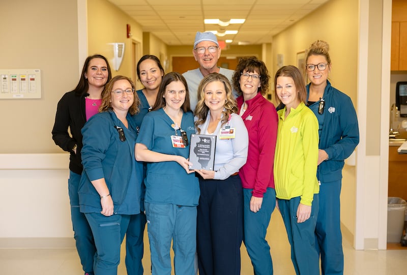 Pictured is the crew that works at the Birthing Center at CGH Medical Center, the center recently won the inaugural Illinois Birthing Hospital Quality Excellence Award.
