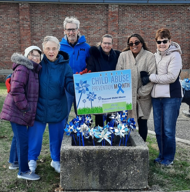 The Polo Women’s Club brings public awareness by annually planting blue and silver pinwheel gardens at the Paul Grahling Park (Division and Mason) each April.