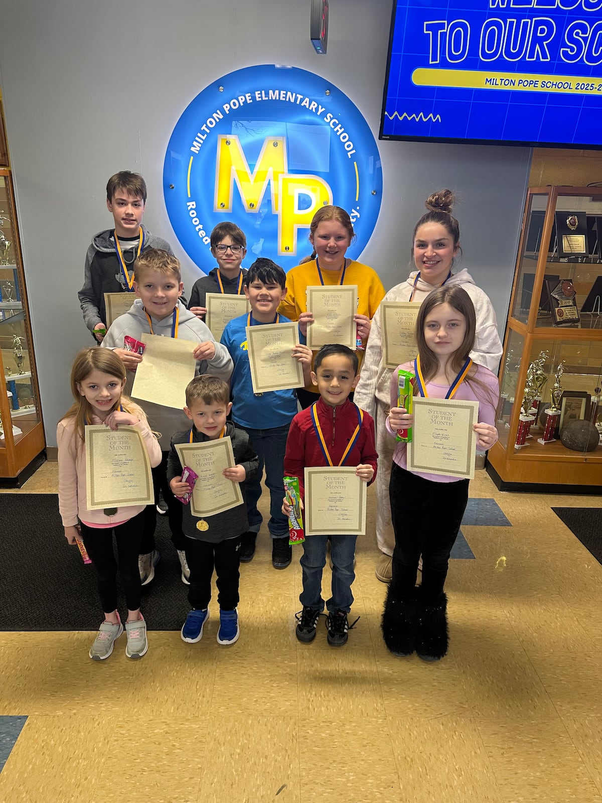 Milton Pope Elementary School names January students of the month