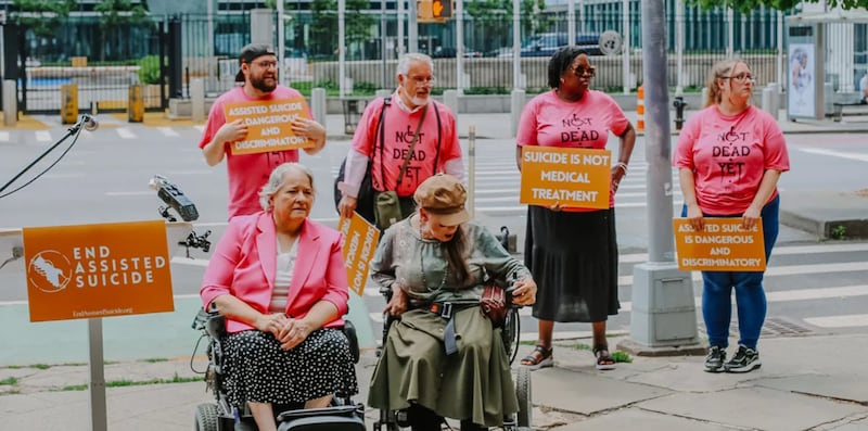 Advocates and patients announced lawsuits against “medical aid in dying” legislation at a news conference in New York.