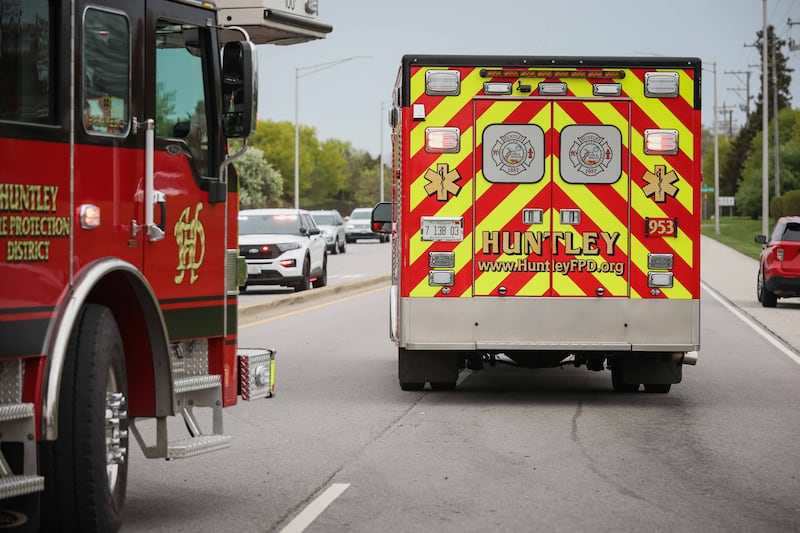 A Huntley Fire Protection District truck on Wednesday, April 30, 2025.