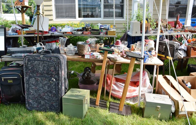 Mark Gregory of DeKalb holds an annual garage sale fundraiser for the Leukemia & Lymphoma Society's Team in Training. This year's garage sale featured 45 tables of items.