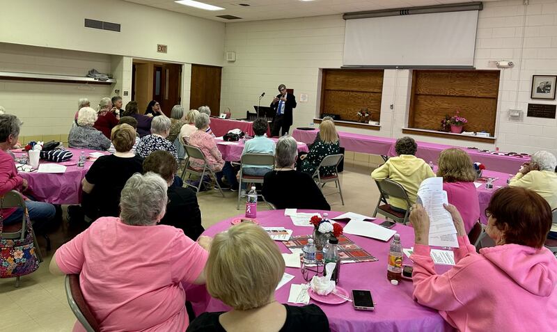 Mario Cote, MD, FACP, Specialist in Geriatric and Internal Medicine, with Carle Health, was the guest speaker at a recent meeting of the Pink Ribbon Club of the Illinois Valley, a local cancer support group.