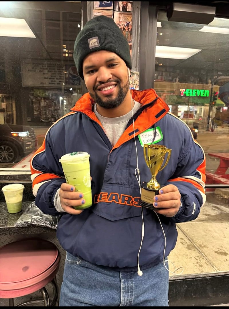 Bourbonnais resident Trenton Williams won the title of Bears quarterback Caleb Williams look-alike during a competition in Chicago Jan. 20, 2026.